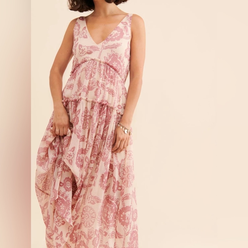 FREE PEOPLE Floral JULIANNA Maxi Dress Ivory Combo - Size XS